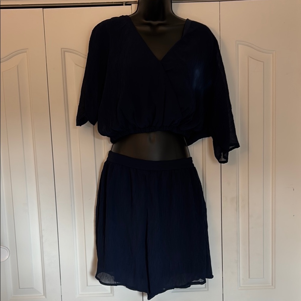 Two-Piece Set Navy Blue Women Size Medium NWOT